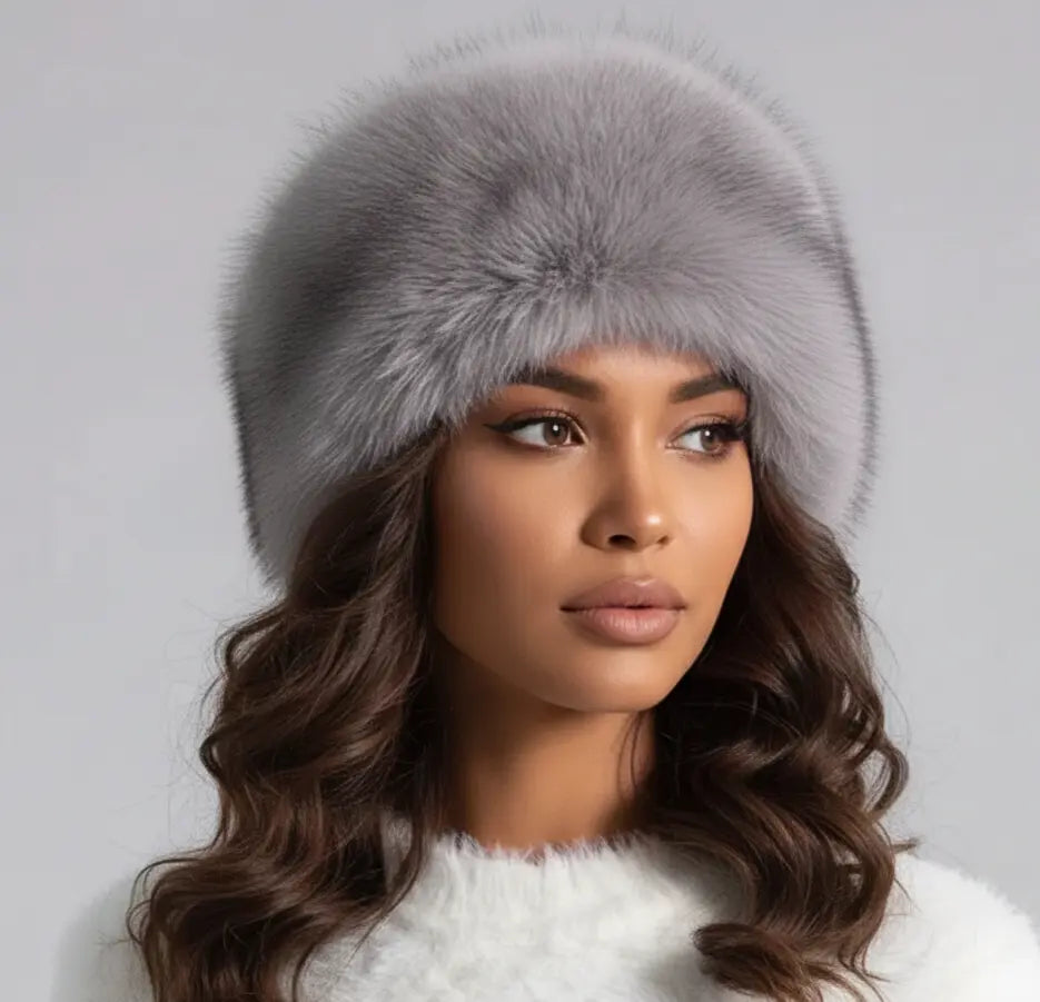 Rise - Faixa de Cabelo em Pele Felpuda com Topo Aberto