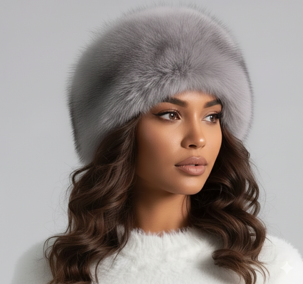 Rise - Faixa de Cabelo em Pele Felpuda com Topo Aberto